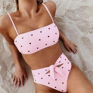 'All Heart' Two Piece Heart Print Bikini Set
